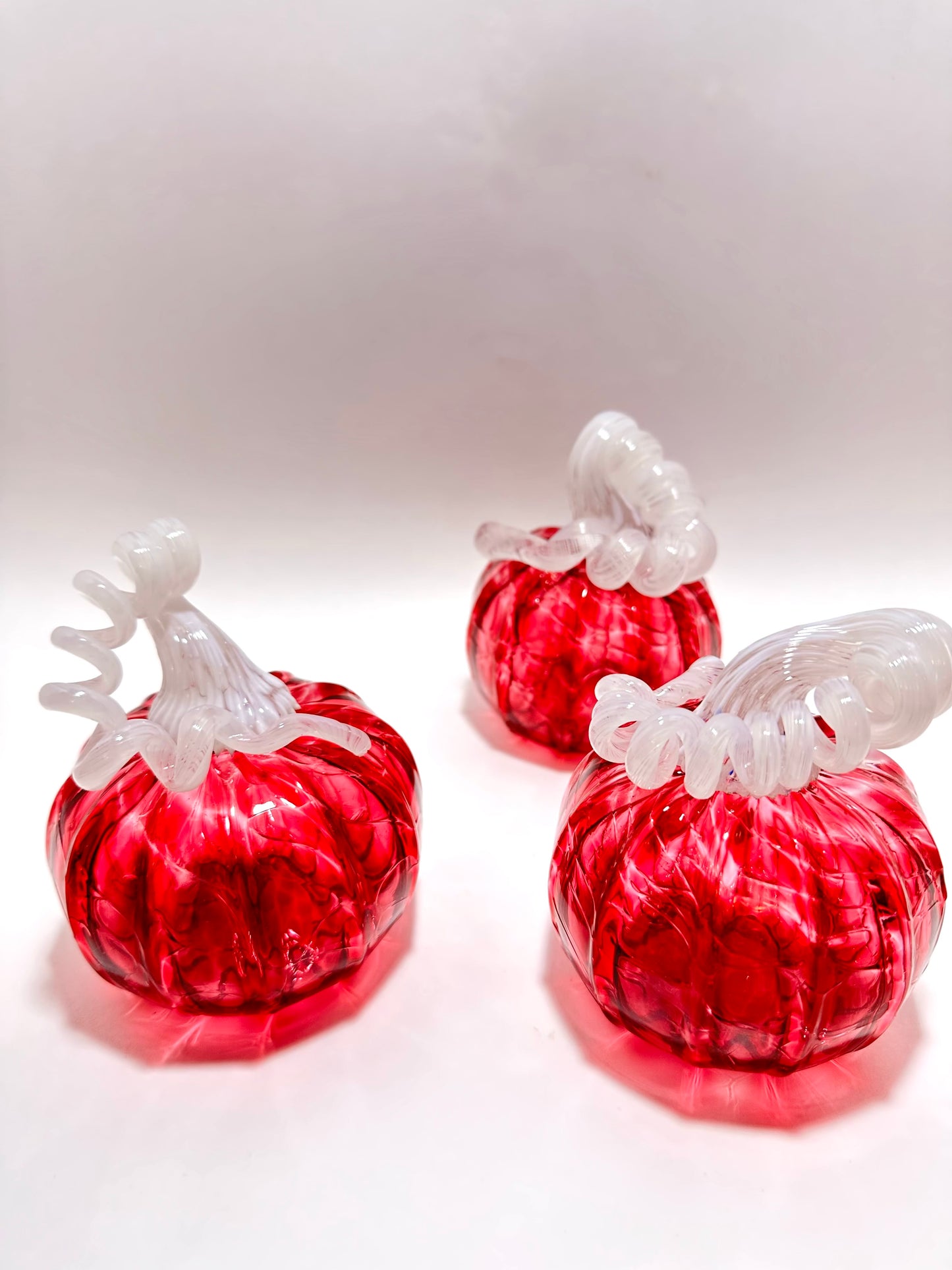 Medium Ruby Red Glass Pumpkin