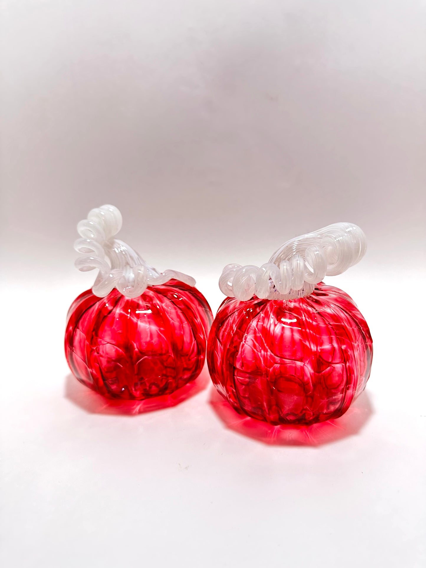 Medium Ruby Red Glass Pumpkin
