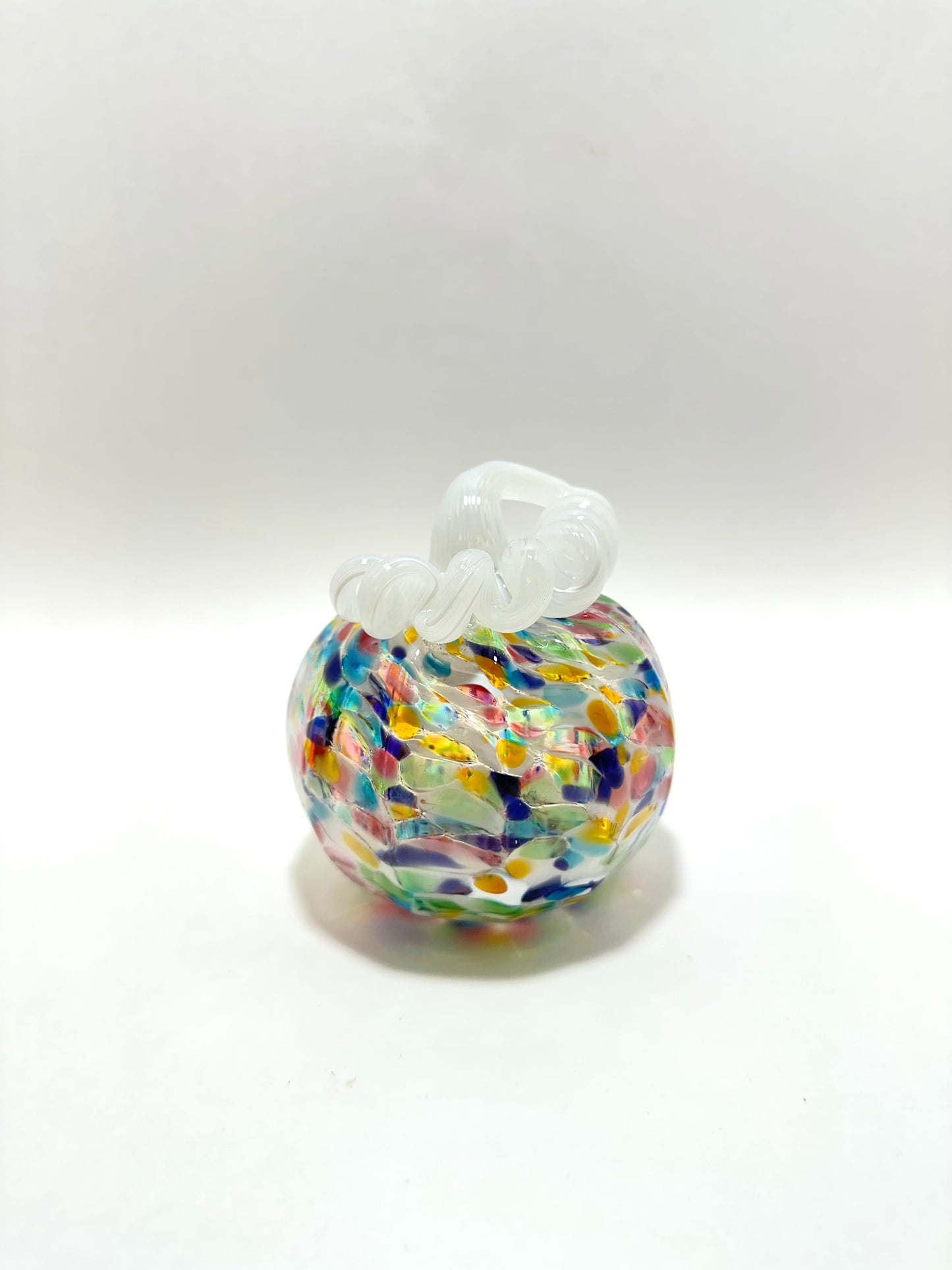 Medium Jewel Mix White Glass Pumpkin