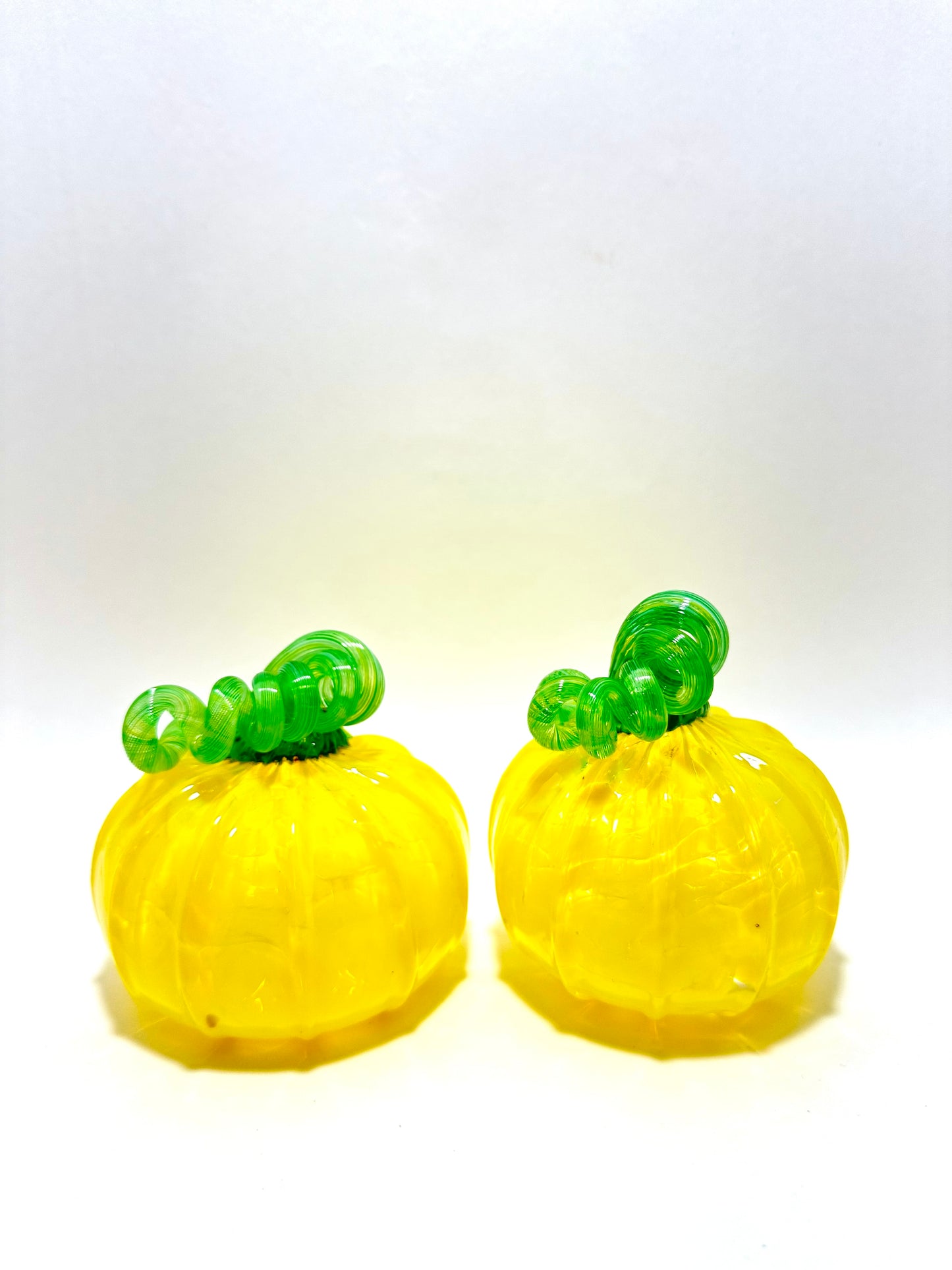 Medium Yellow Glass Pumpkin