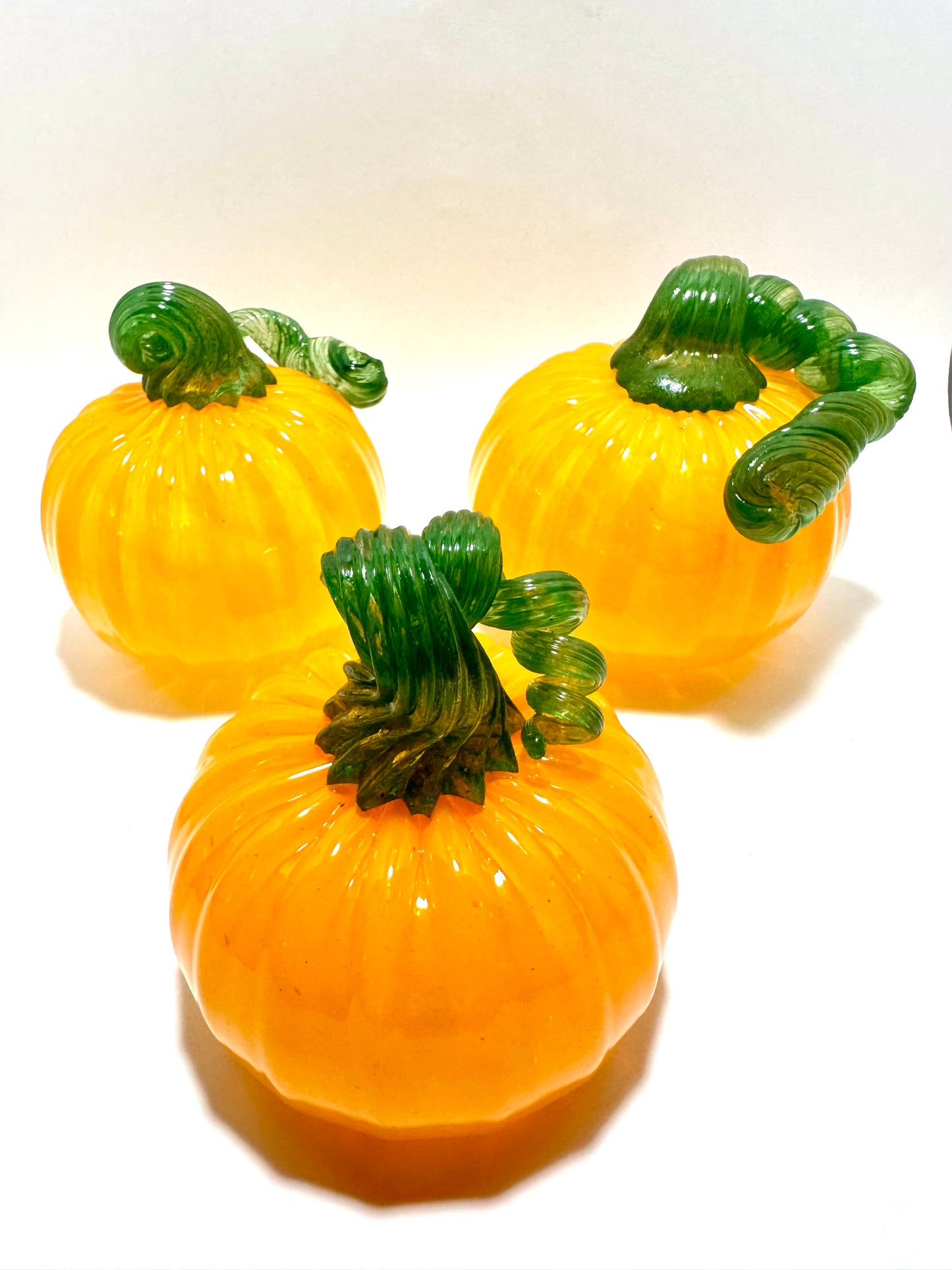 Medium Orange Glass Pumpkin