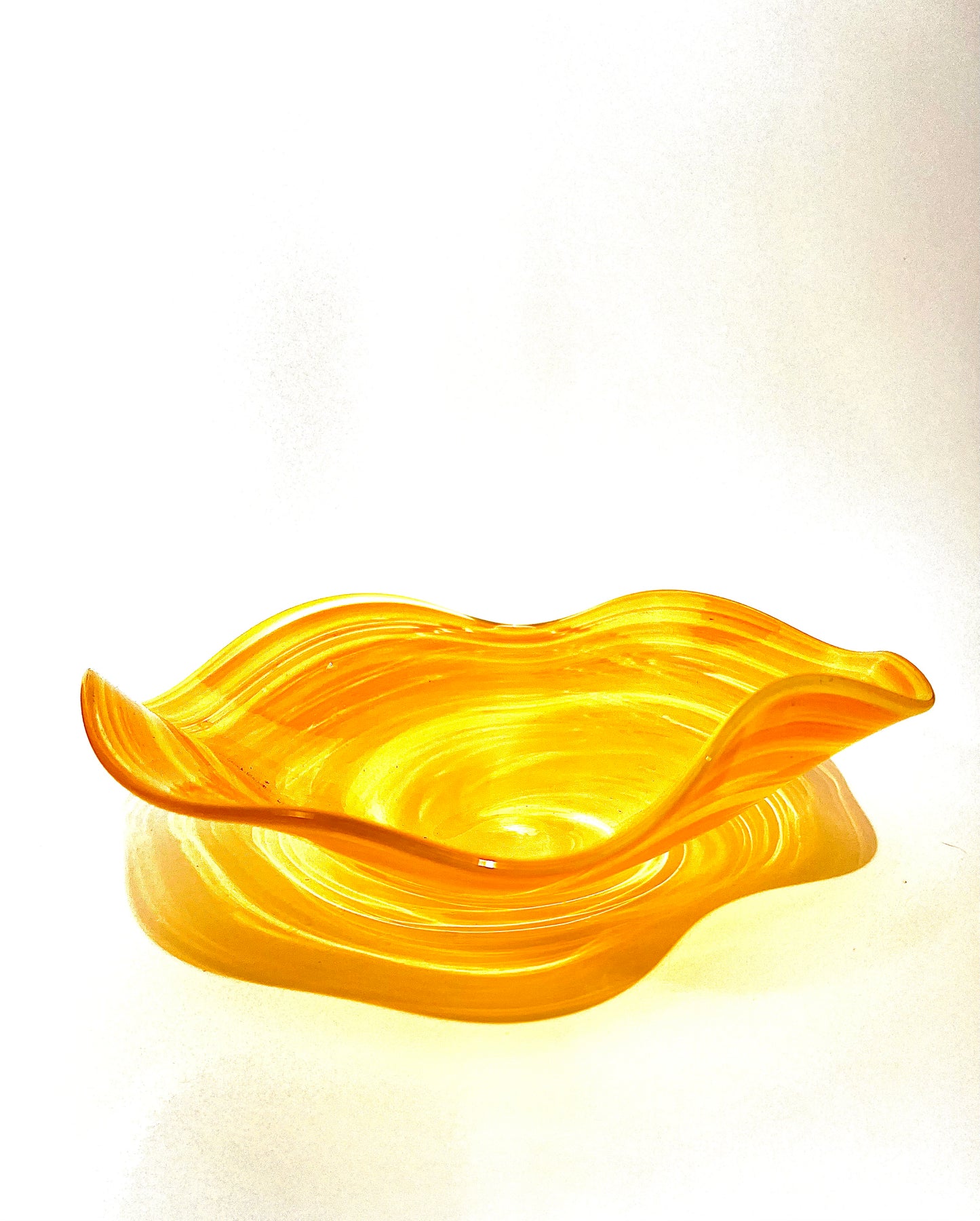 Orange and Yellow Wavy Bowl