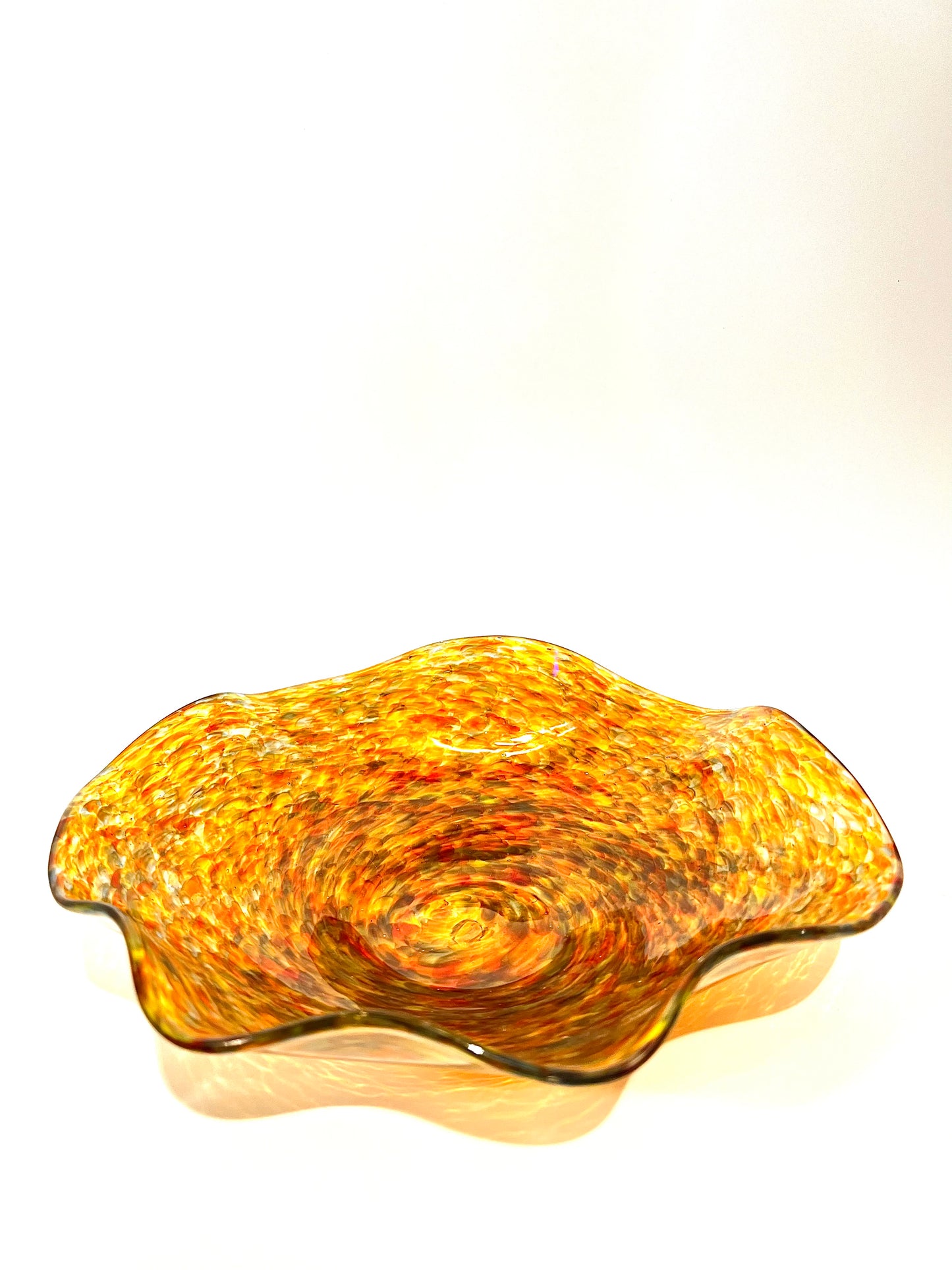 Orange, Red, Mixed Wavy Bowl