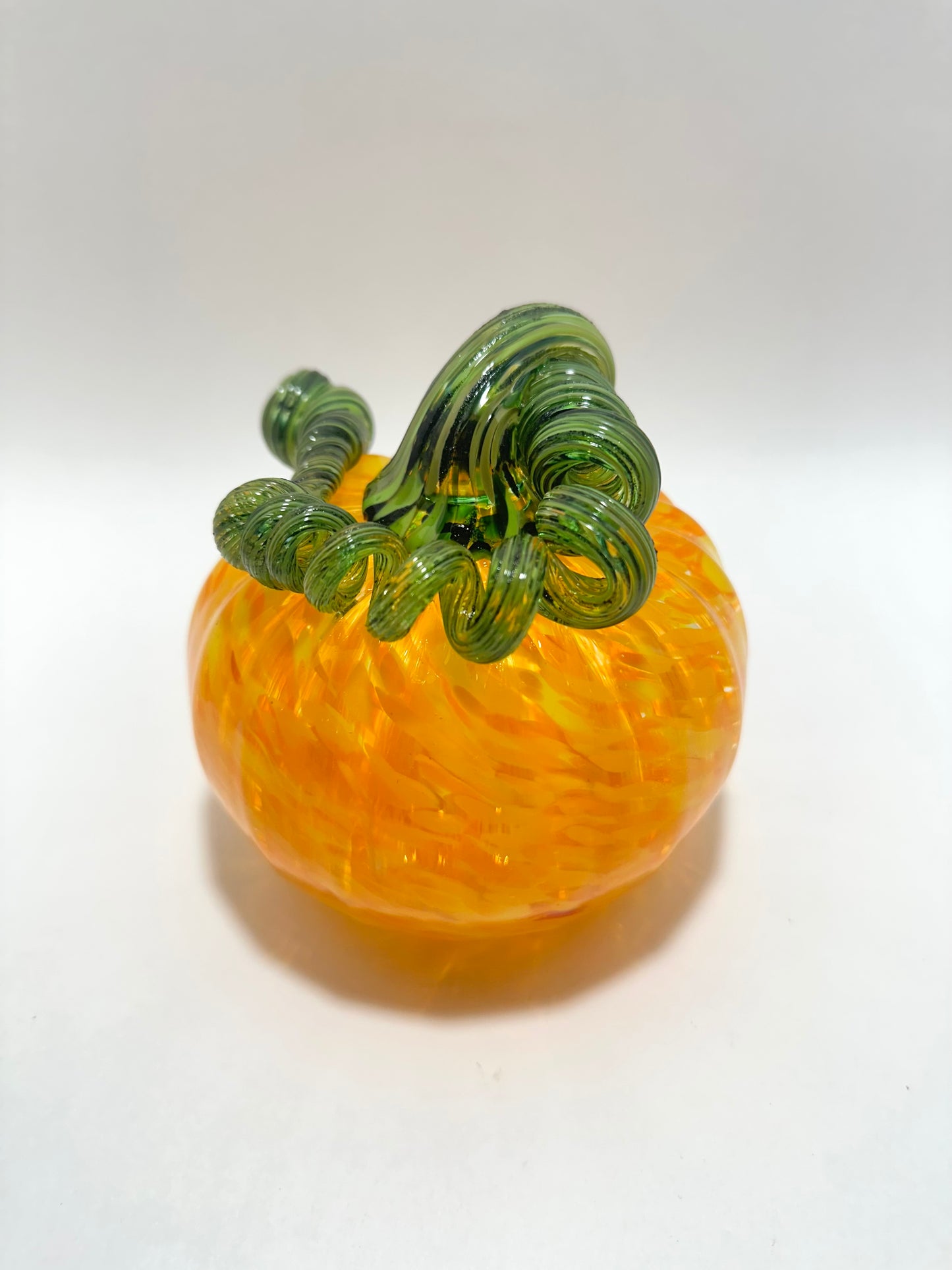 Medium Orange And Yellow Glass Pumpkin