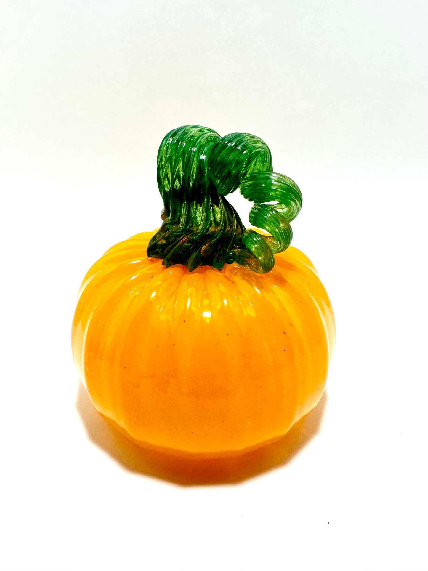 Medium Orange Glass Pumpkin