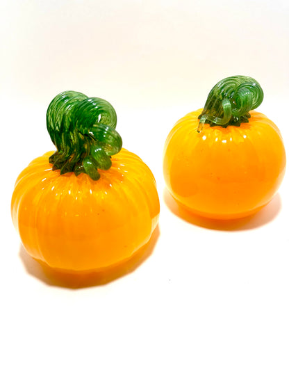 Medium Orange Glass Pumpkin