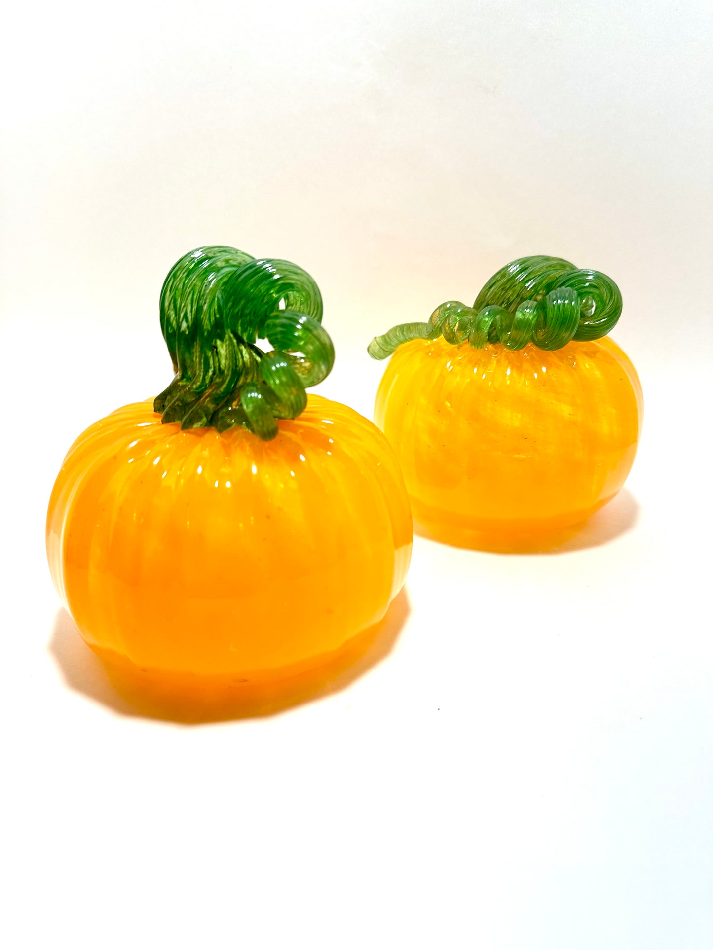 Medium Orange Glass Pumpkin