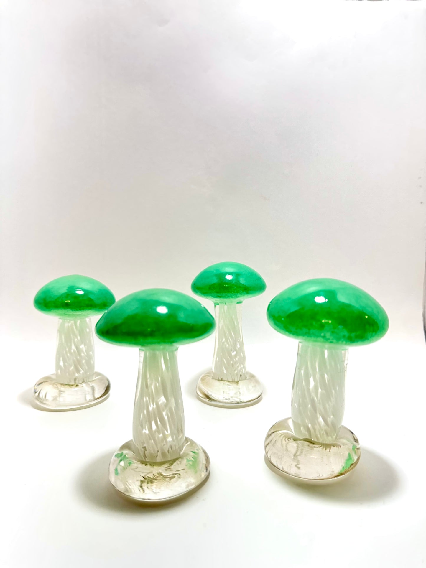 Apple Green Cap Glass Mushrooms