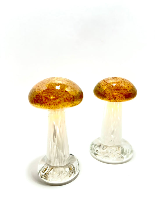 Gold Cap Glass Mushrooms