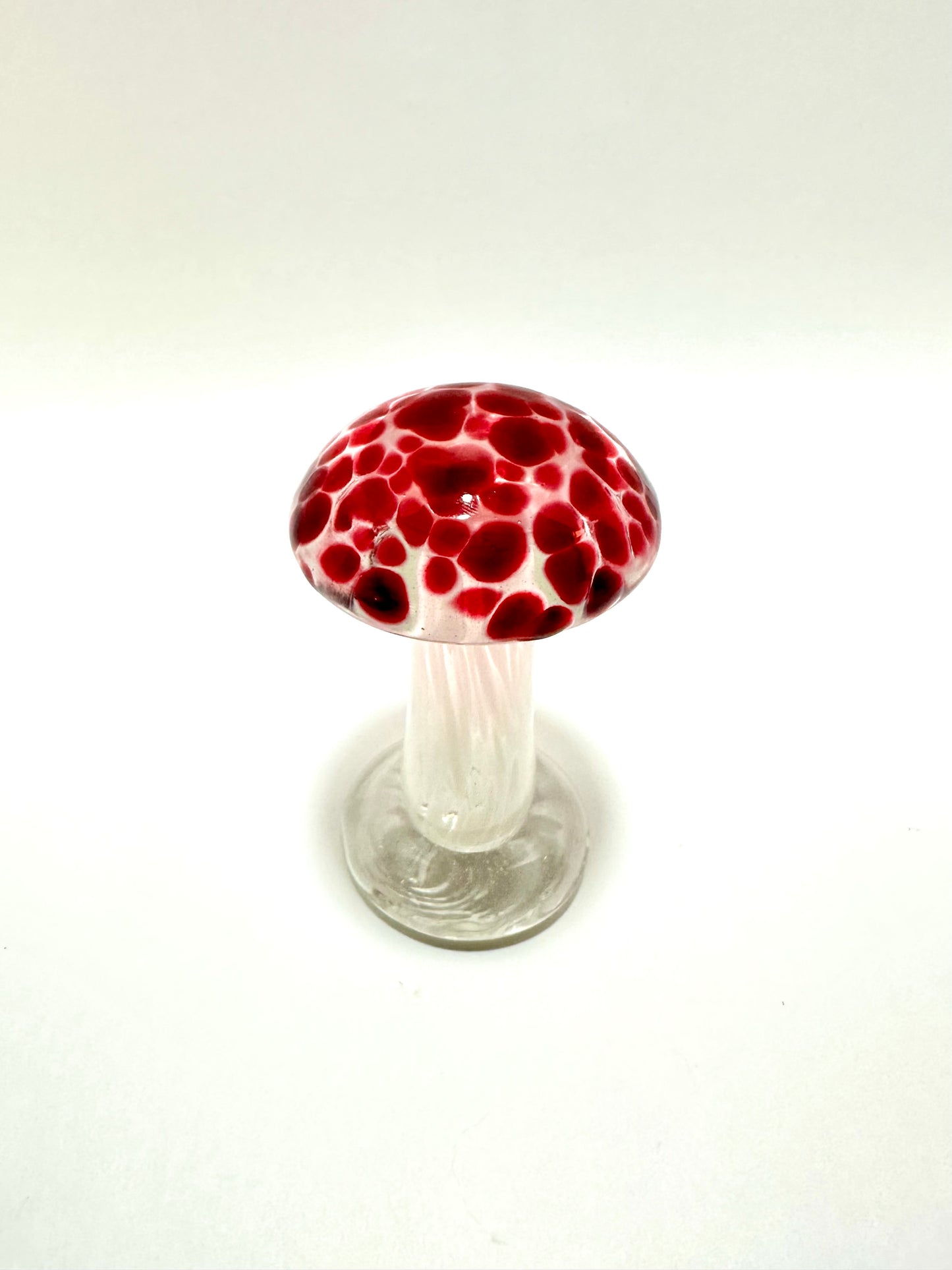 Ruby Red Cap Glass Mushrooms