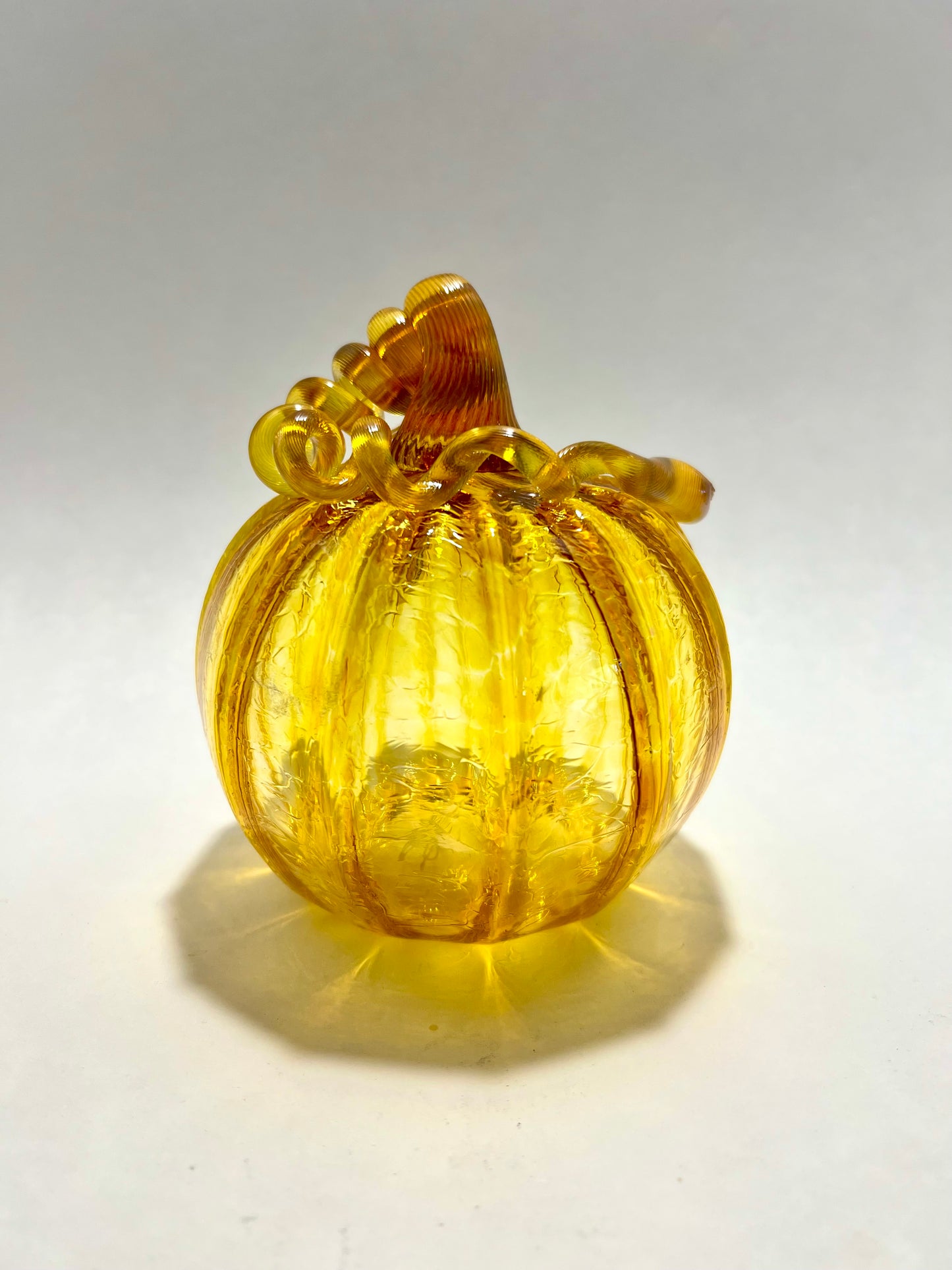 Golden Ember Golden Glow Hand blown Glass Pumpkin