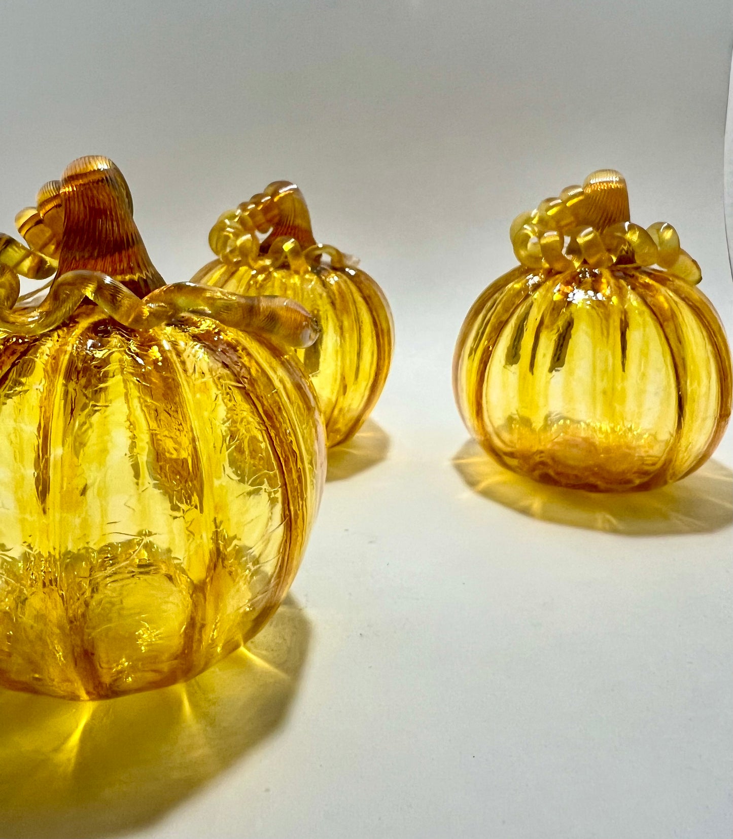 Golden Ember Golden Glow Hand blown Glass Pumpkin