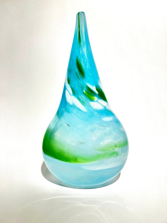 Teal Blue and Lime Green Vase