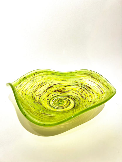 Lime Green and Yellow Wavy bowl