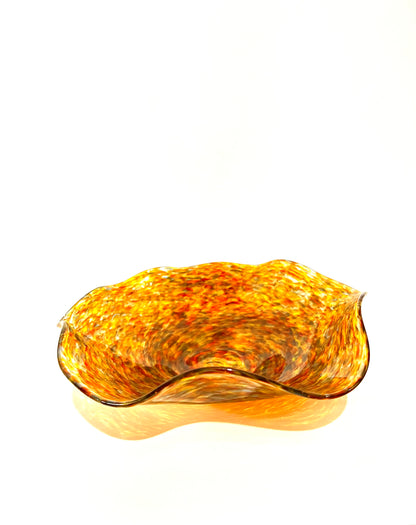 Orange, Red, Mixed Wavy Bowl