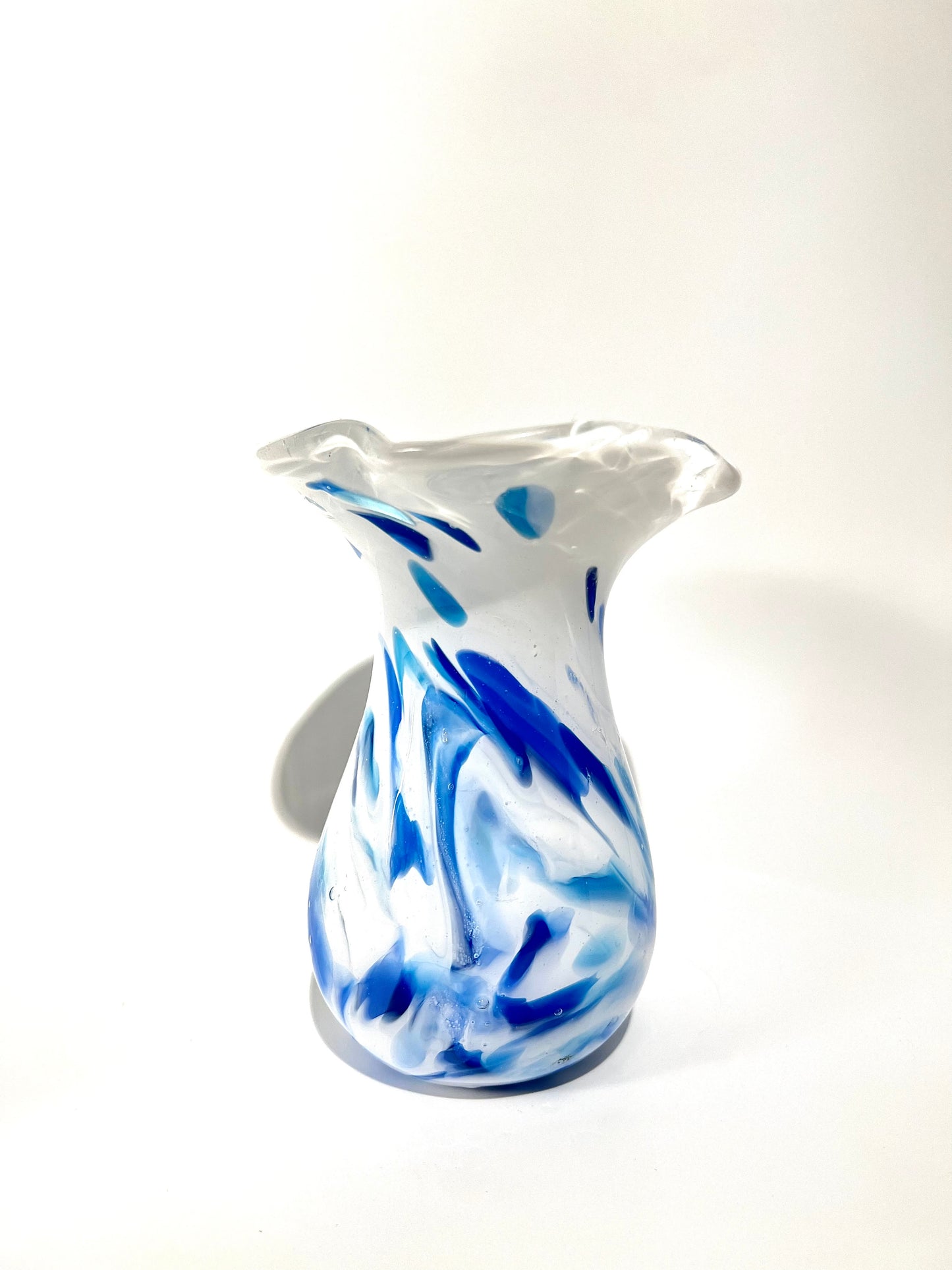 Blue and White Wavy Vase