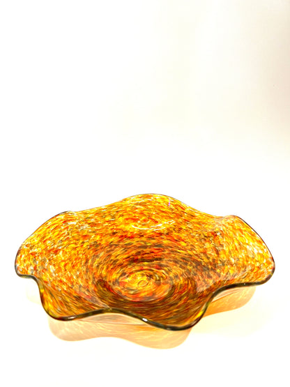Orange, Red, Mixed Wavy Bowl